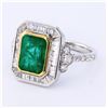 Image 2 : 2.53 ctw Emerald and 0.83 ctw Diamond 18K White and Yellow Gold Ring