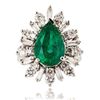 Image 1 : 3.48 ctw Emerald and 1.67 ctw Diamond 14K White Gold Ring