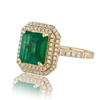 Image 2 : 4.05 ctw Emerald and 0.40 ctw Diamond 14K Yellow Gold Ring