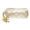 Image 1 : Chanel Gold Leather Pouch with Tassel