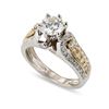 Image 1 : 0.97 ctw SI3 CLARITY CENTER Diamond 18K White and Yellow Gold Ring (1.59 ctw Dia