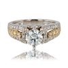 Image 2 : 0.97 ctw SI3 CLARITY CENTER Diamond 18K White and Yellow Gold Ring (1.59 ctw Dia