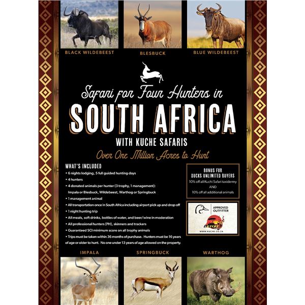 South Africa Hunting Safari for 4 hunters