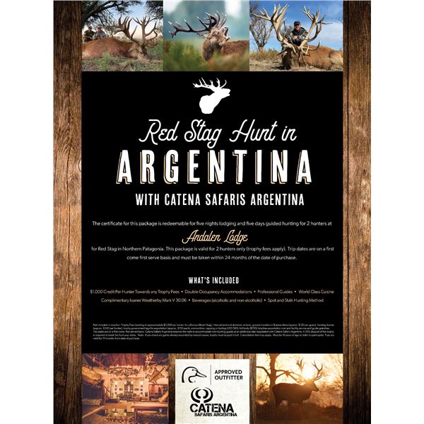 Red Stag hunting for two in Argentina