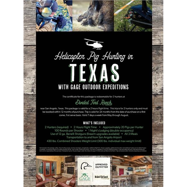Texas Helicopter Pig Hunt for 2