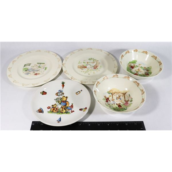 VINTAGE BUNNYKINS BOWLS & PLATES