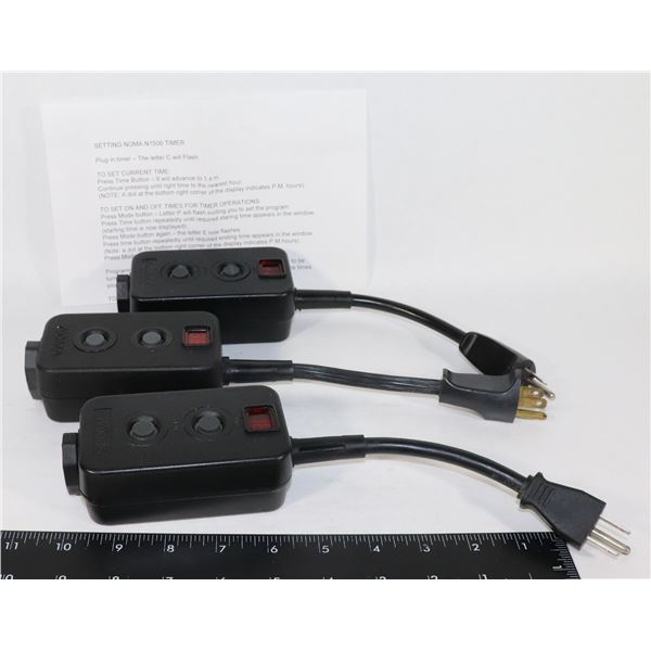 LOT OF 3 - NOMA 24 HOUR DIGITAL OUTDOOR TIMER