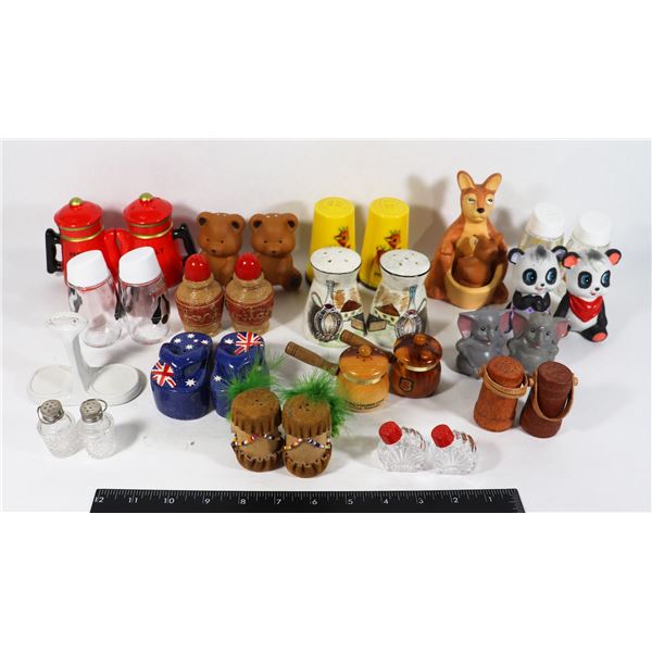 SHOE BOX LOADED FULL OF SALT AND PEPPER SHAKERS FR