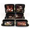 Image 1 : VINTAGE JAPANESE LACQUER WARE TRAYS 5 PIECES