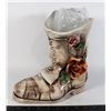 Image 1 : CAPODIMONTE LARGE FLORAL BOOT PLANTER HAND MADE
