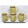 Image 1 : SET OF FOUR VINTAGE HUMOROUS BEER STEIN MUGS