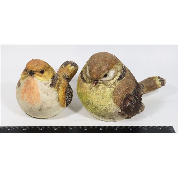 TWO HIGH QUALITY RESIN BIRD FIGURES