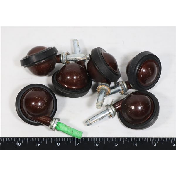 BAG OF VINTAGE SHEPHERD CHAIR CASTORS