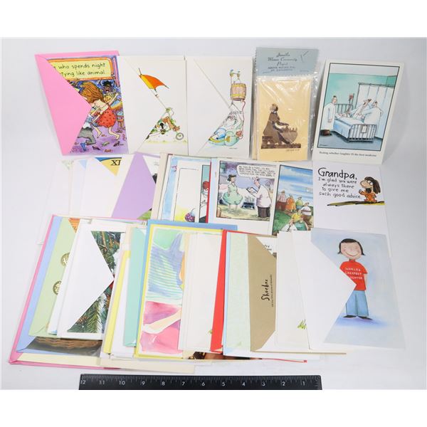 BIG ZIPLOCK BAG OF VINTAGE GREETING CARDS & ENVELOPE