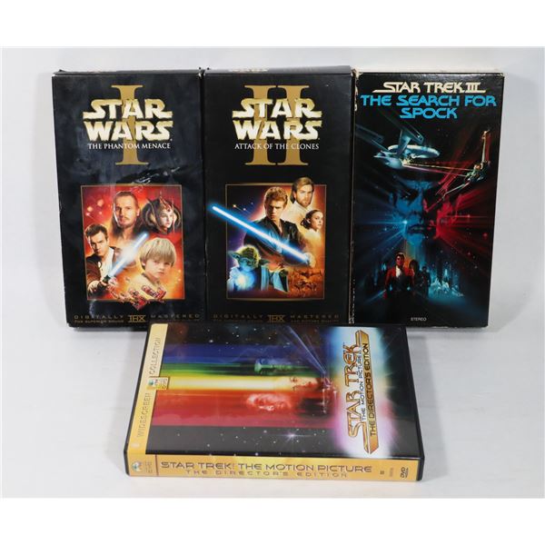 VHS AND DVD STAR TREK AND STAR WARS