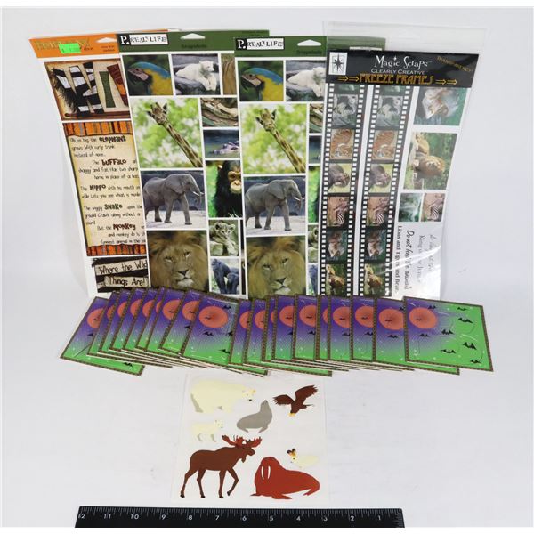 SCRAPBOOKING CRAFTING LOT- ZOO ANIMALS