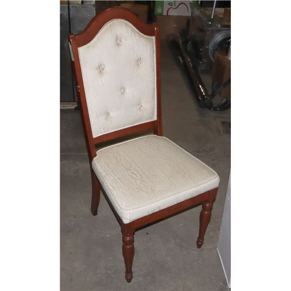 WOOD/ FABRIC DINING ROOM CHAIR