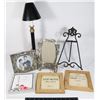 Image 1 : BUNDLE OF HOME DECOR INCLUDING LAMP,