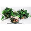 Image 1 : BOX OF FAUX PLANTS AND CENTERPIECES