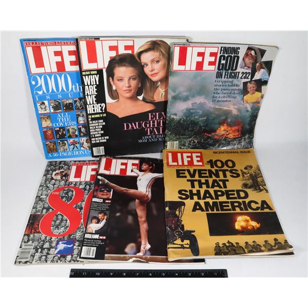 LOT OF 6 LIFE MAGAZINES