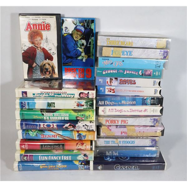 BOX OF OVER 20 VHS INCLUDING  DISNEY