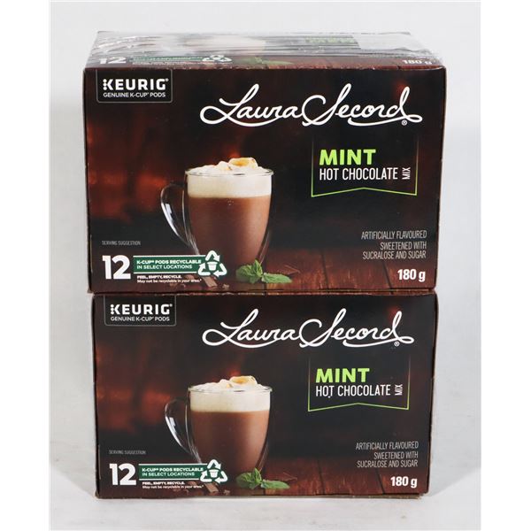TWO BOXES LAURA SECORD CHOCOLATE MINT K CUPS