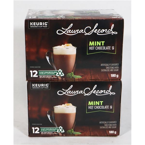 TWO BOXES LAURA SECORD CHOCOLATE MINT K CUPS