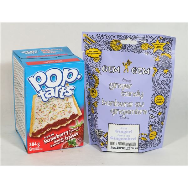 POP TARTS BOX 8PACK WITH CHEWY GINGER CANDY