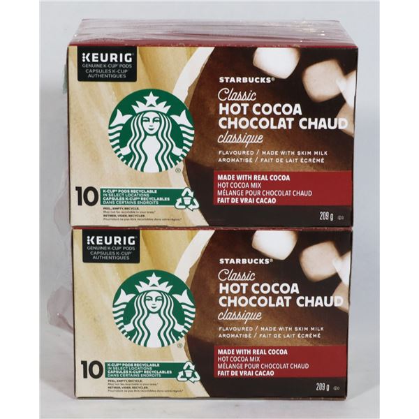 TWO STARBUCKS CLASSIC HOT COCOA K CUPS