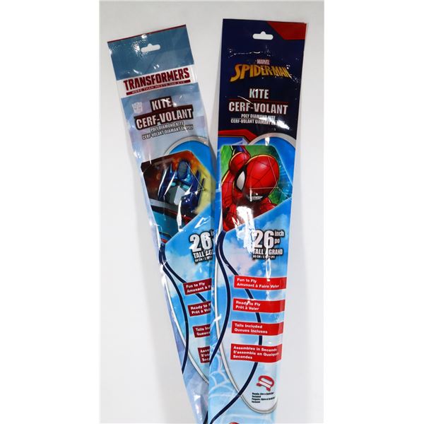 TWO NEW 26" KIDS POLY DIAMOND KITES