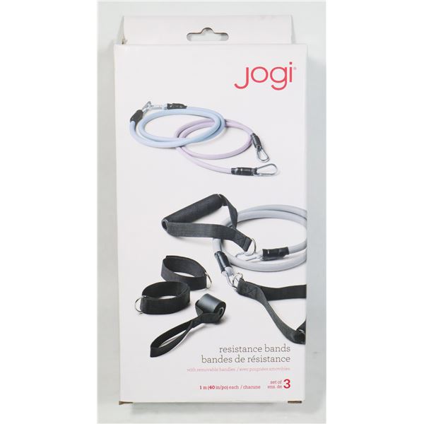 NEW 3PC SET OF YOGI RESISTANCE BANDS WITH REMOVABLE