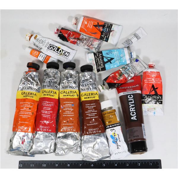 ZIPLOCK BAG OF  10 PLUS TUBES ARTIST BRAND PAINTS