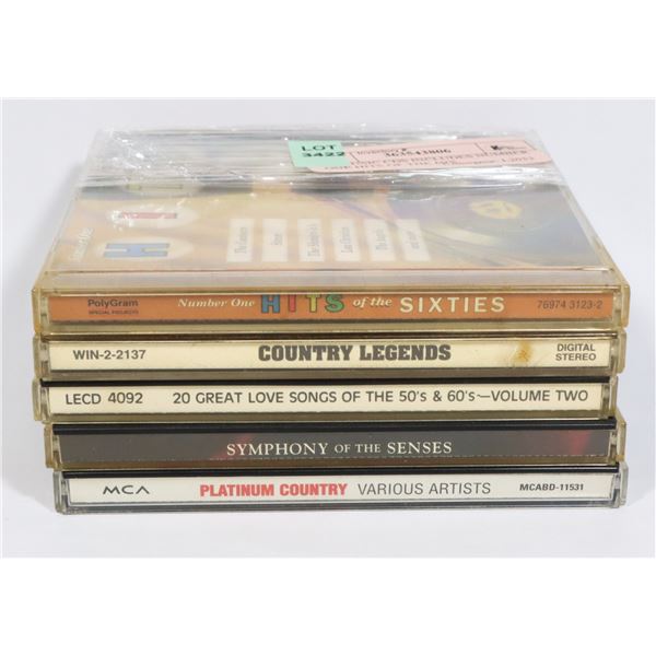 X5 MUSIC CDS INCLUDES NUMBER ONE HITS OF THE 60'S