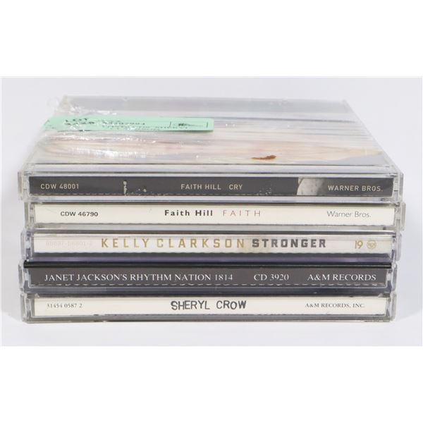 5 FEMALE ARTISTS CDS. SHERYL CROW, KELLY CLARKSON,