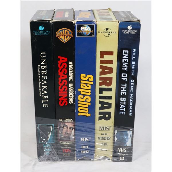 X5 VHS TAPES INCLUDES UNBREAKABLE