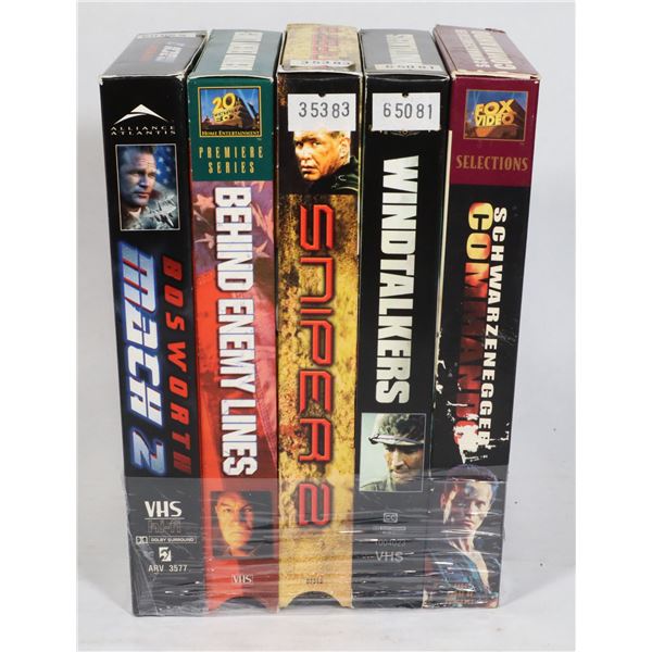 X5 VHS TAPES INCLUDES SNIPER 2