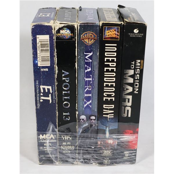 X5 VHS TAPES INCLUDES E.T.