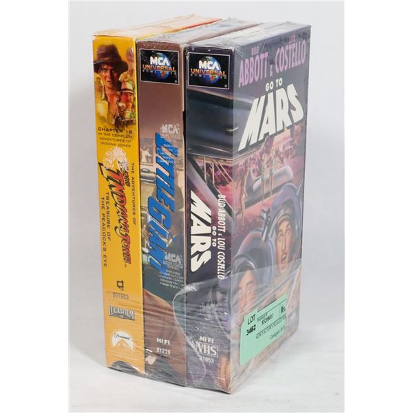 THREE NEW FACTORY SEALED VHS MOVIES