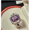 Image 3 : SILVER AMETHYST RING (~SIZE 7)