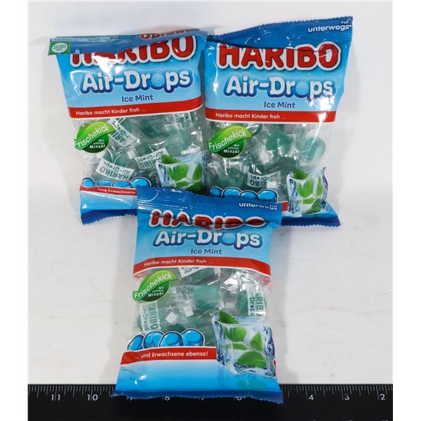 THREE BAGS OF AIRDROPS ICE MINT 100G EA