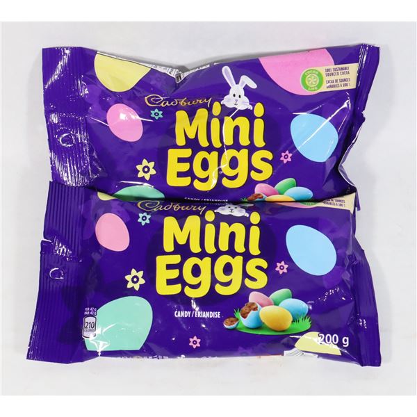 TWO NEW BAGS OF CADBURY MINI EGGS 200G EACH