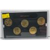 Image 1 : 2003 US Quarter Gold Set Illinois, Maine, Missouri, Alabama, Arkansas