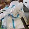 Image 2 : BOX OF SAFEMASK DISPOSABLE MASKS AND TOTE OF COVERALL DISPOSABLE PROTECTIVE GOWNS