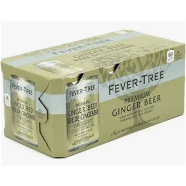 5 CASES FEVER-TREE PREMIUM GINGER BEER - 8  150ML CANS PER PACK, 3 PACKS PER CASE - 15 PACKS/120 CAN