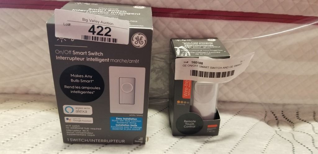 GE ON/OFF SMART SWITCH AND GE SMART REMOTE CONTROL - TOTAL RETAIL $129