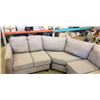 Image 2 : ELITE SOFA 3PC GREY FABRIC SECTIONAL, GOOD CLEAN CONDITION, NO RIPS OR TEARS