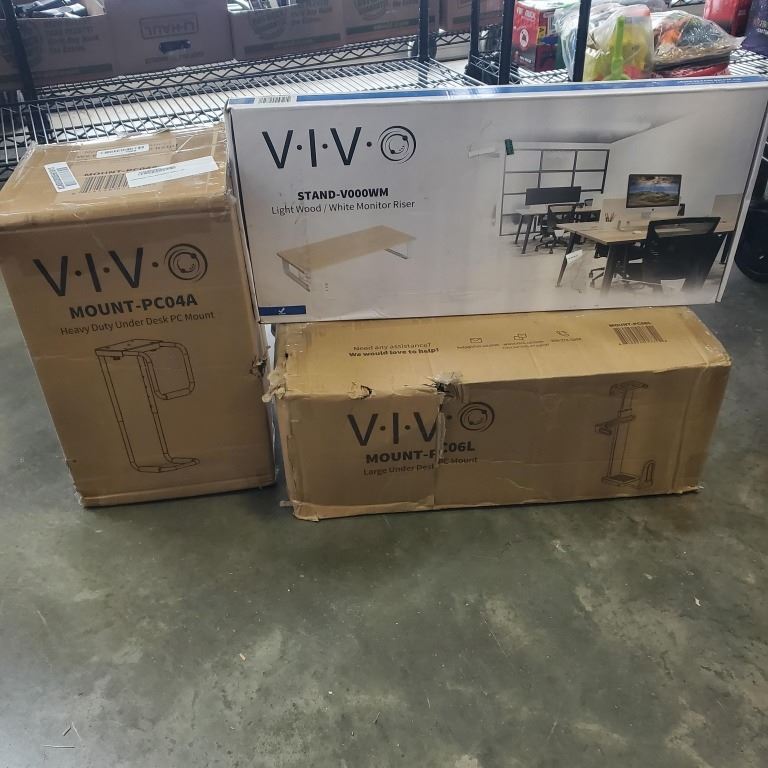 Vivo Computer Hand Riser VIVO MONITOR RISER AND 2 HEAVY DUTY LARGE PC MOUNTS