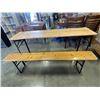 Image 1 : FOLDING PICNIC TABLE, 70 INCH LONG X 18 INCH WIDE