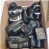 Image 1 : BOX OF ASSORTED 35MM CAMERAS, VIDEO CAMERAS, AND ACCESSORIES