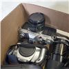 Image 2 : BOX OF ASSORTED 35MM CAMERAS, VIDEO CAMERAS, AND ACCESSORIES